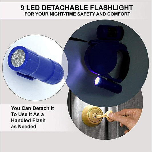 LED Dog Leash with Bag Dispenser