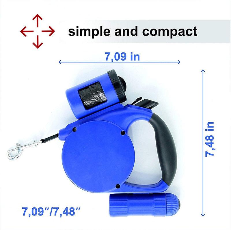 LED Dog Leash with Bag Dispenser