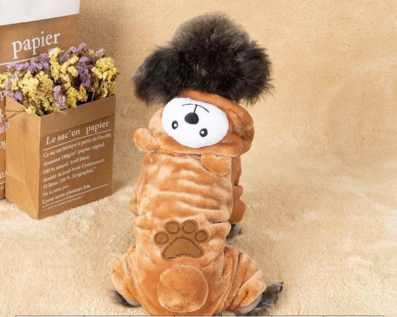 Coral Fleece Dog Outfit for Winter