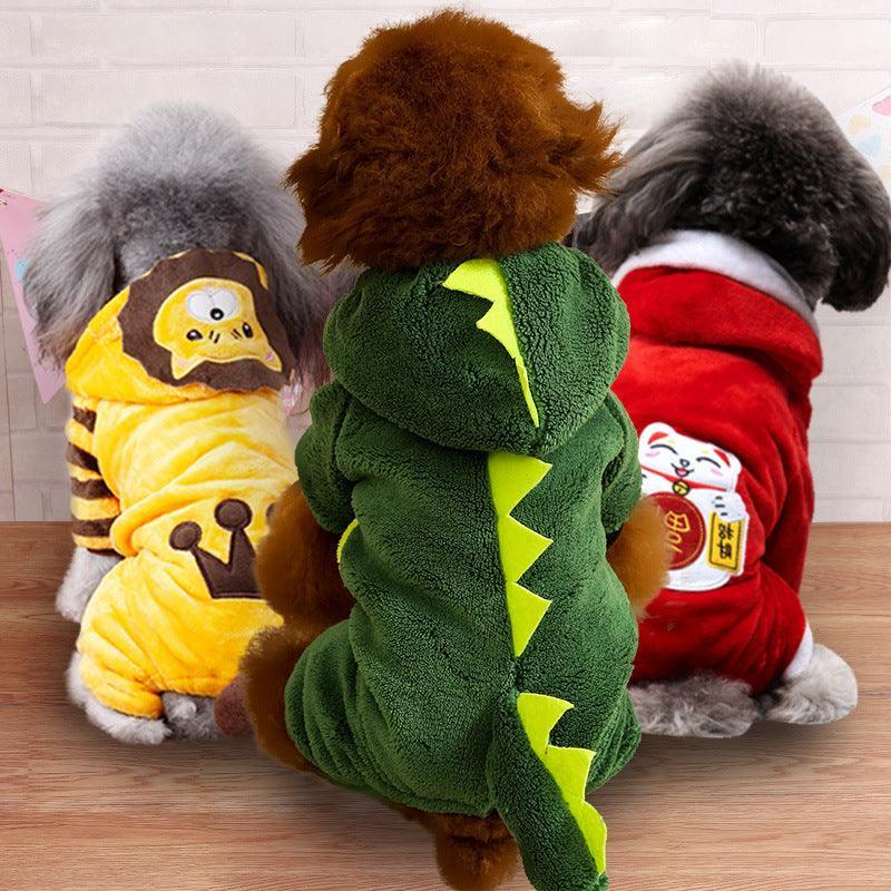 Coral Fleece Dog Outfit for Winter